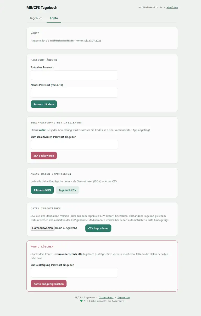 Das Tagebuch - Deine Kontoverwaltung